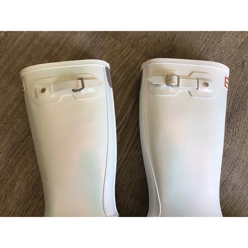 Hunter Youth Girls Size 5 Rain Boots White Pearlescent Nebula Size Kids Boot